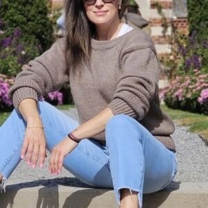 Ralph Lauren Brown Crew Neck Wool Sweater Medium